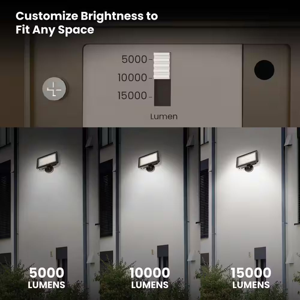 15000 Lumen Select Integrated LED Selectable 5CCT Bronze Dusk to Dawn or Motion Commercial Ground/Wall Flood Light