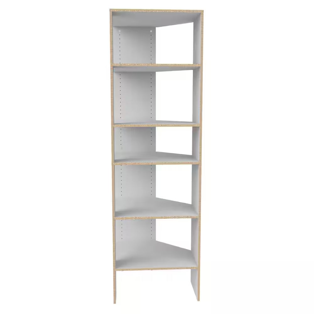 Style+ 25 In. W White Corner Wood Closet Tower