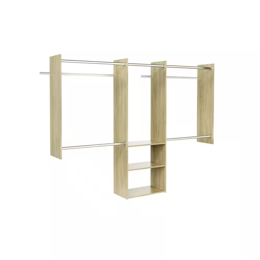 Deluxe 60 In. W - 96 In. W White Wood Closet System