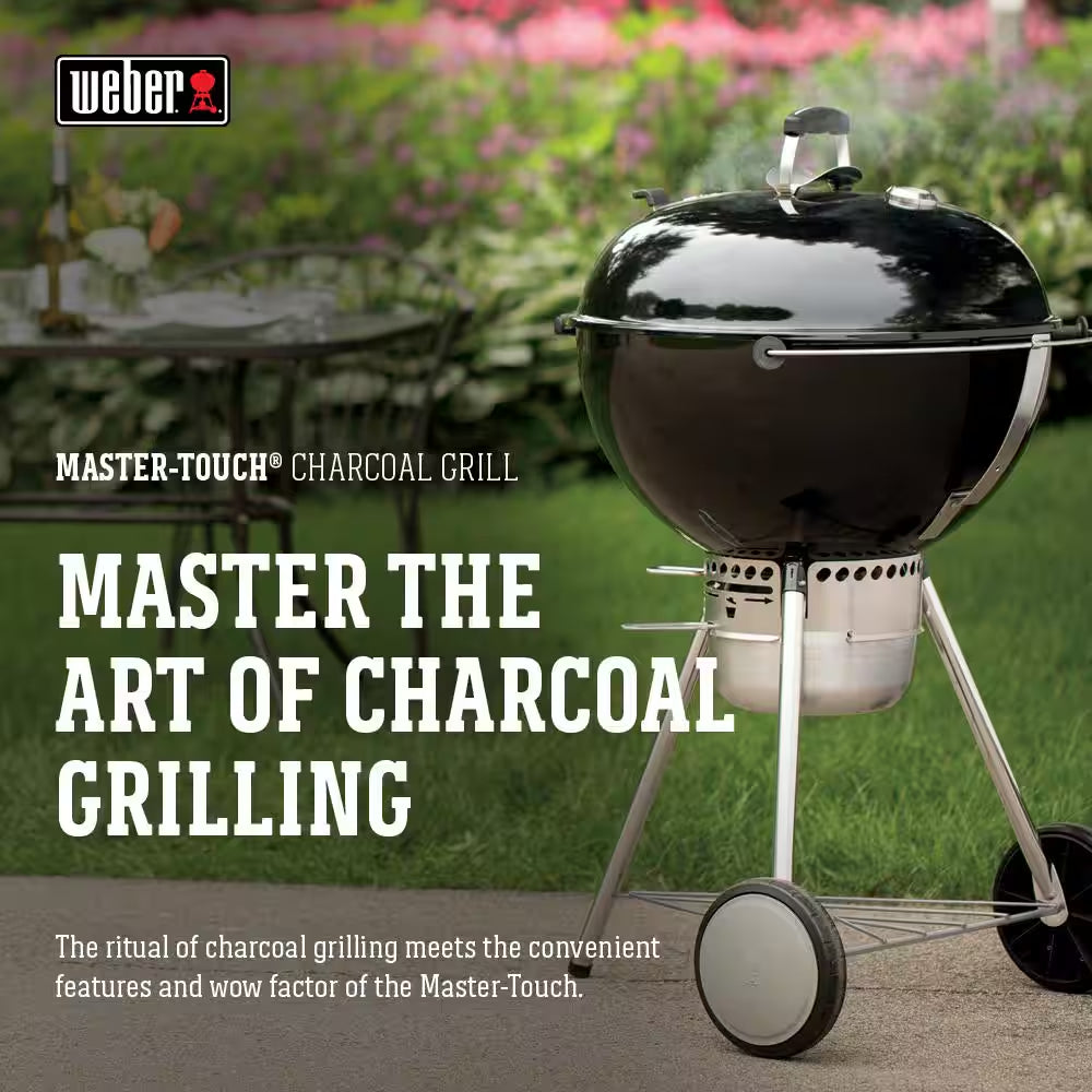 Master-Touch 22 In. Charcoal Grill in Black with Built-In Thermometer