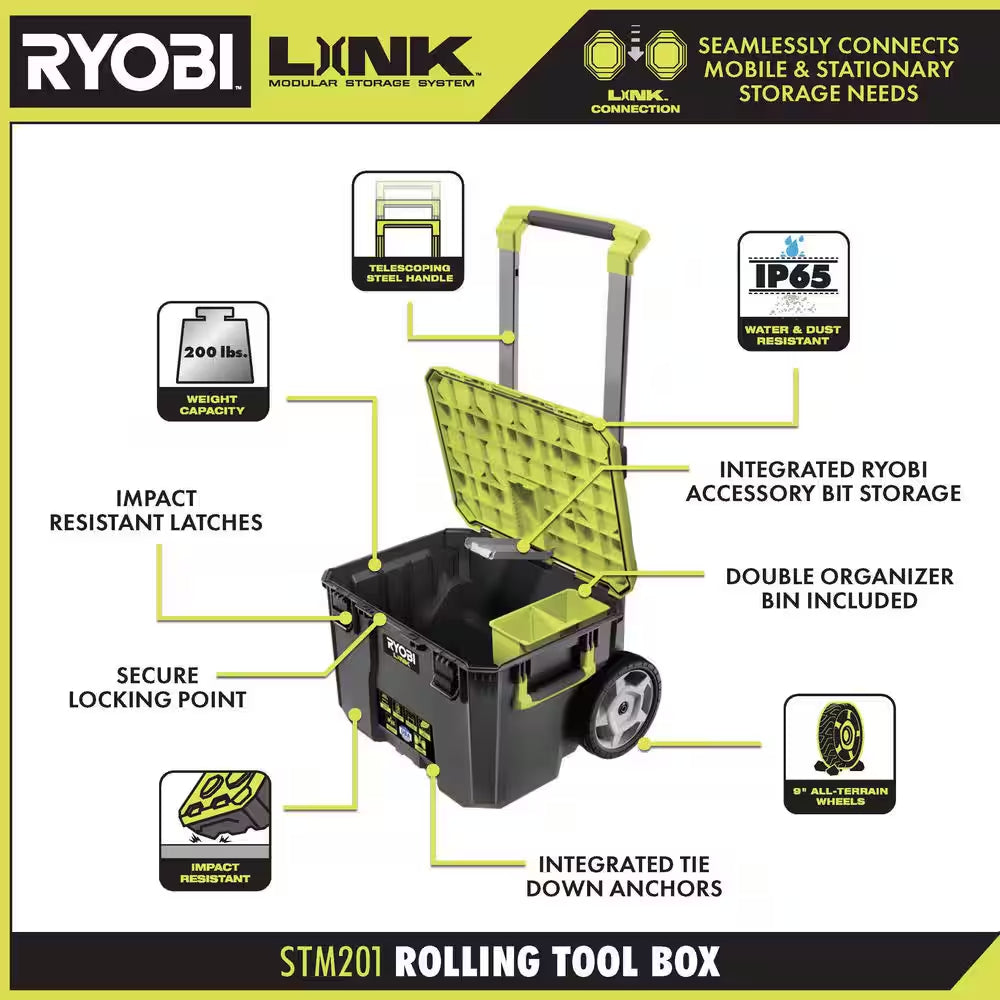 22.2 In. LINK Rolling Tool Box with Medium Tool Box, Standard Tool Box, and Tool Crate