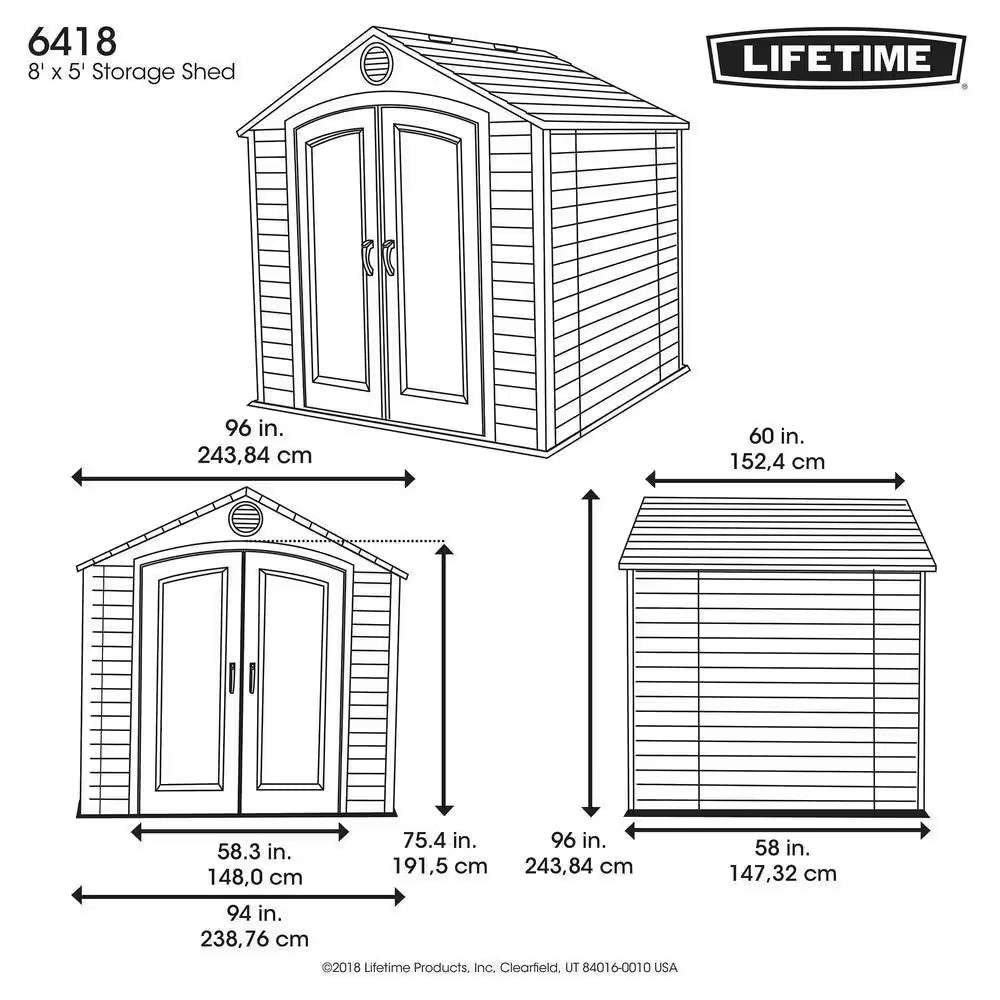 8 Ft. X 5 Ft. Resin Storage Shed