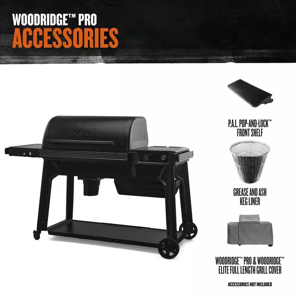 Woodridge Pro Wi-Fi Pellet Grill and Smoker in Black