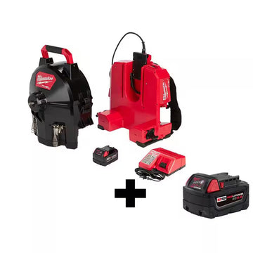 M18 FUEL 18V Lithium-Ion Brushless Cordless Drain Cleaning 3/8 In. Sectional Drum System Kit with 5.0Ah Battery