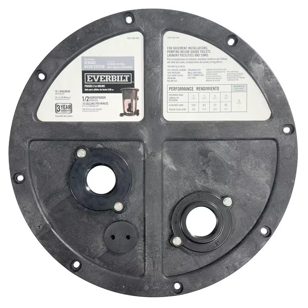 1/2 HP Submersible Pre-Plumbed Sewage Ejector Basin System