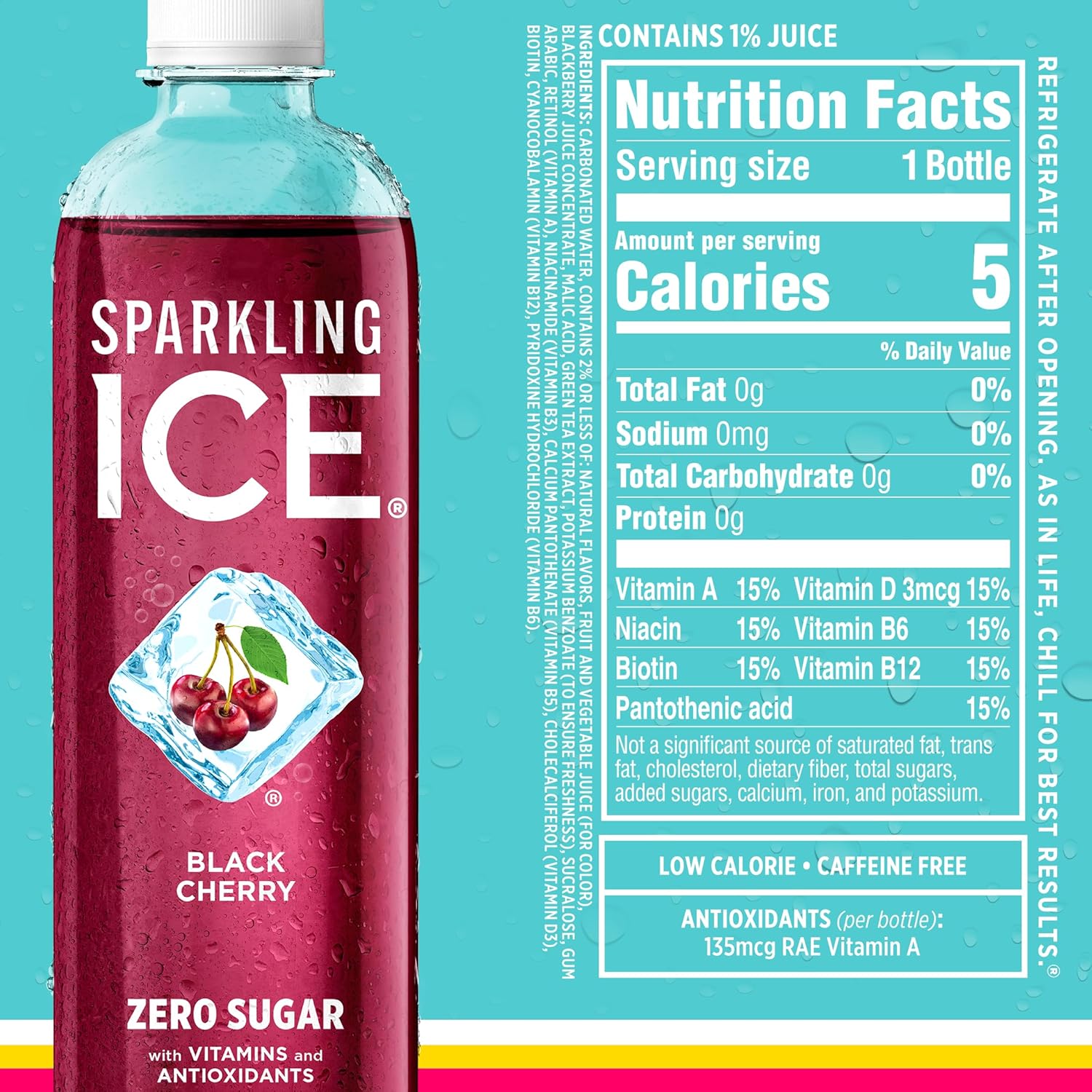 Sparkling Ice STARBURST Red Variety Pack, Zero Sugar Flavored Sparkling Water, Vitamins & Antioxidants, 17 fl oz, 12 count (Kiwi Strawberry, Black Cherry, Starburst Fruit Punch, Starburst Watermelon)
