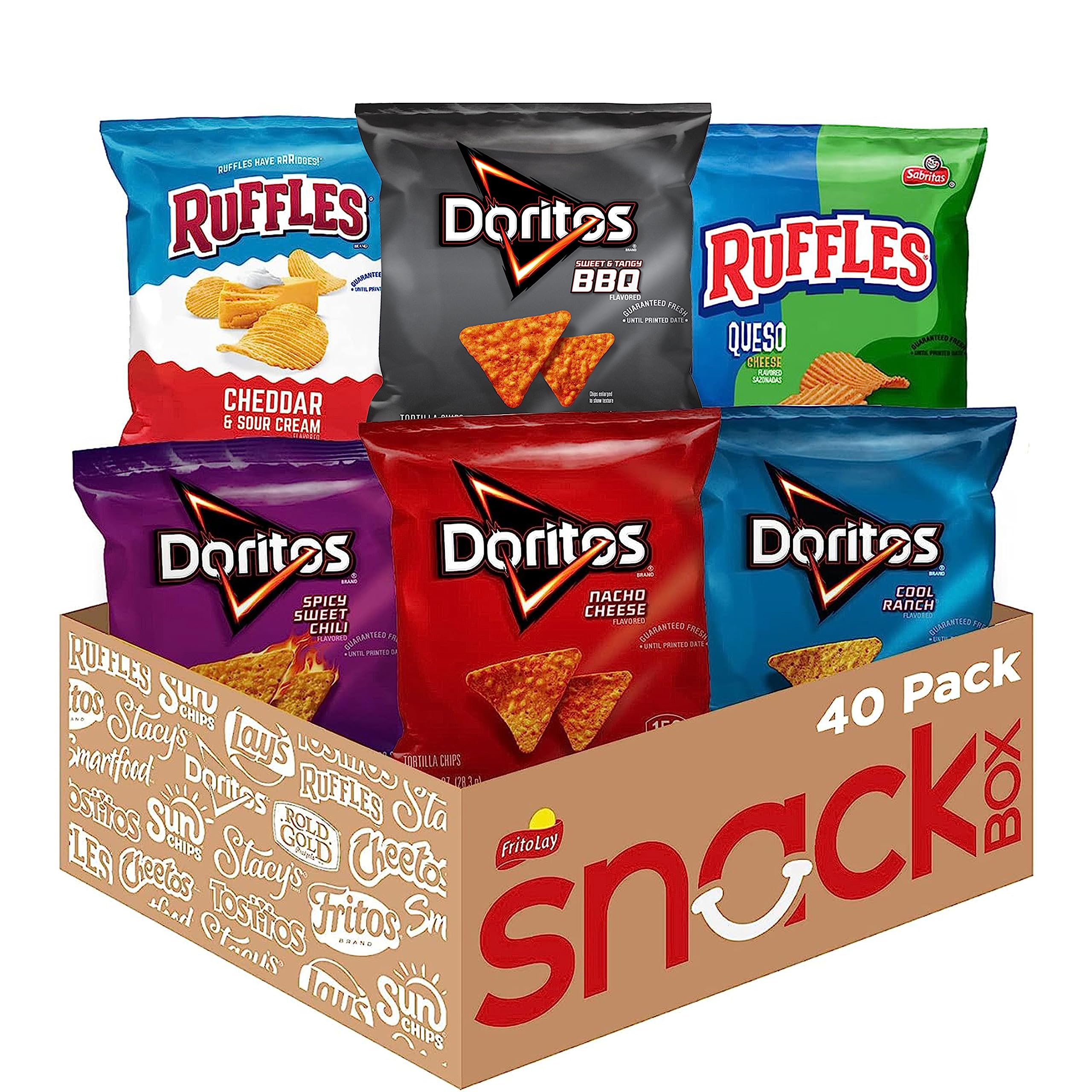 Frito-Lay Ultimate Classic Snacks Package, Variety Assortment of Chips, Cookies, Crackers, & Nuts, (Pack of 40) (Packaging May Vary)