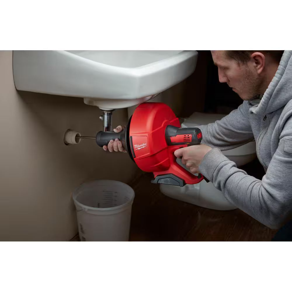 M12 12-Volt Lithium-Ion Cordless Auger Snake Drain Cleaning Kit M12 with 2.0Ah Battery and Cable
