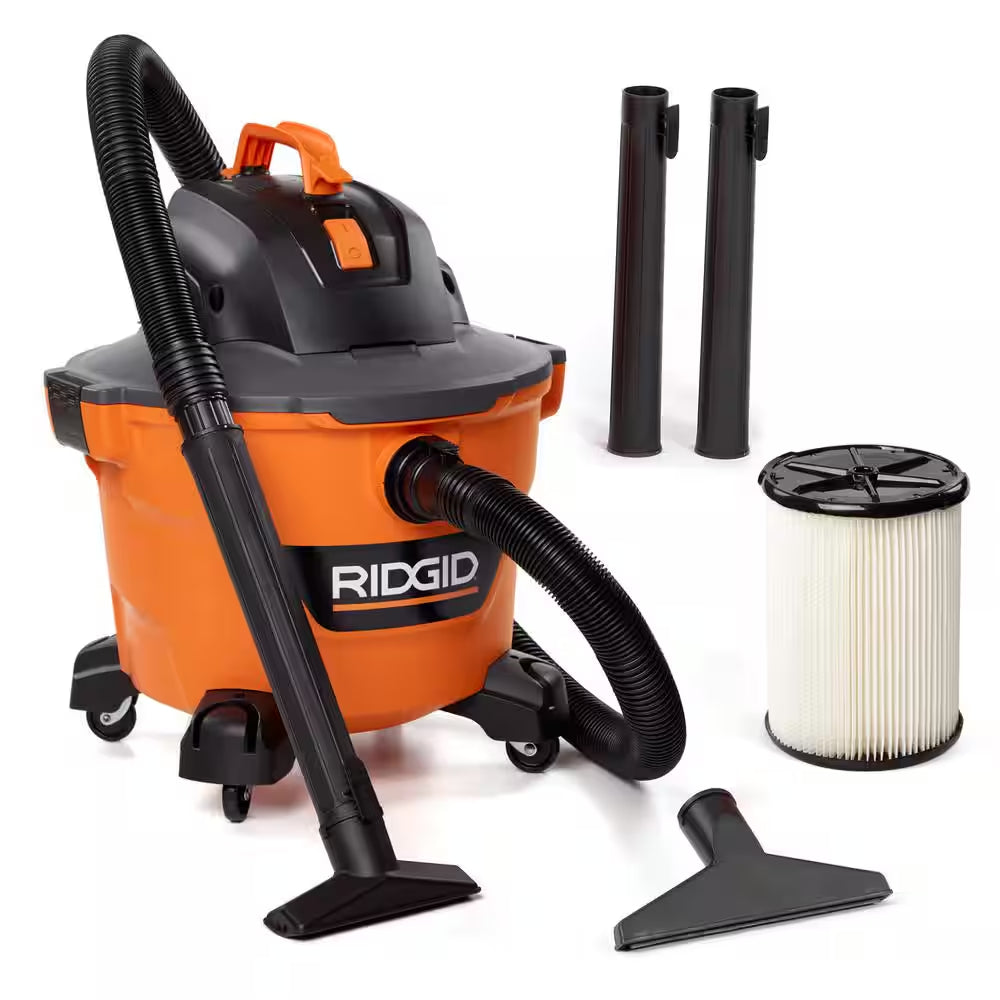 6 Gal. 3.5 Peak HP NXT Shop Vacuum Wet Dry Vac with General Debris Filter, Locking Hose and Attachments HD06001