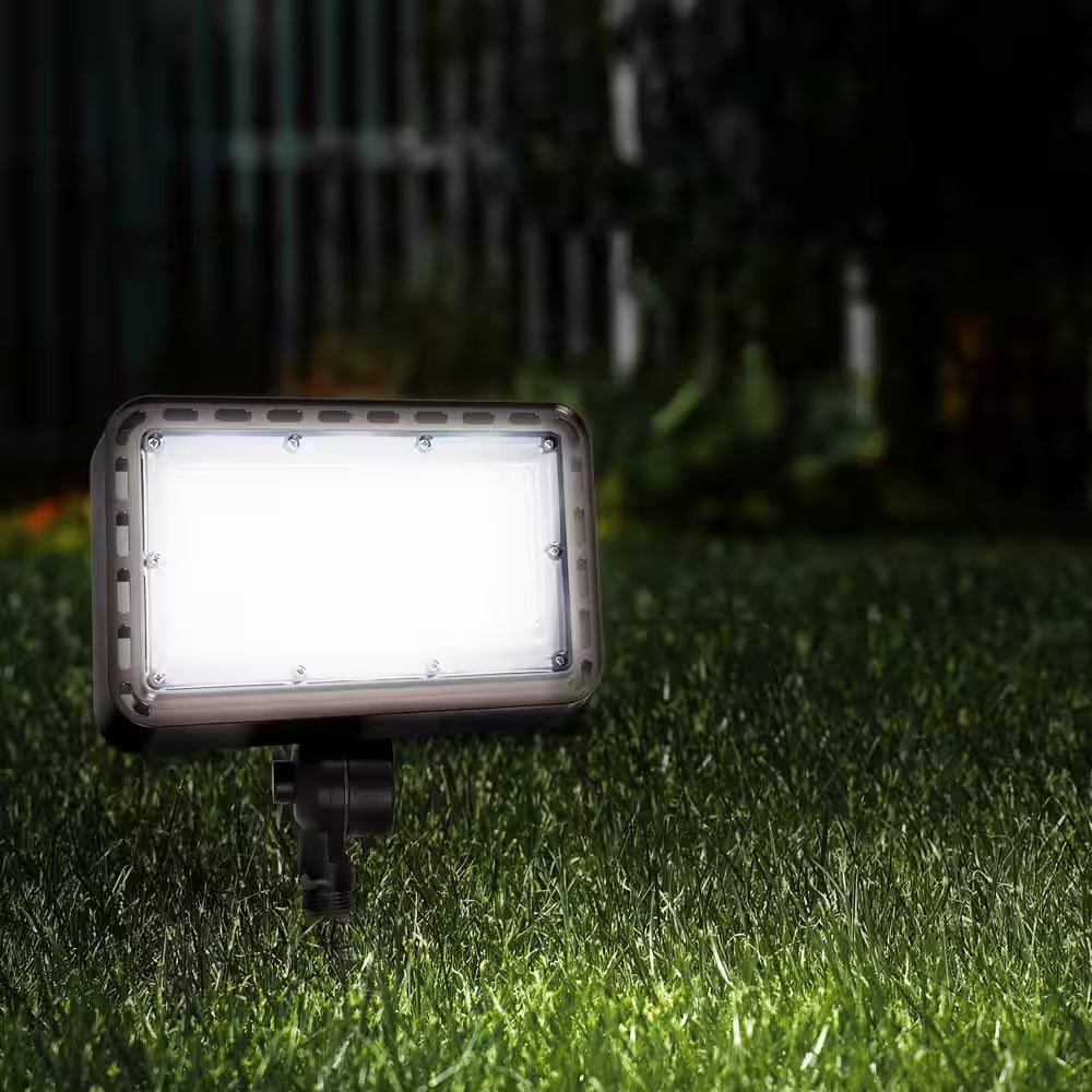 15000 Lumen Select Integrated LED Selectable 5CCT Bronze Dusk to Dawn or Motion Commercial Ground/Wall Flood Light