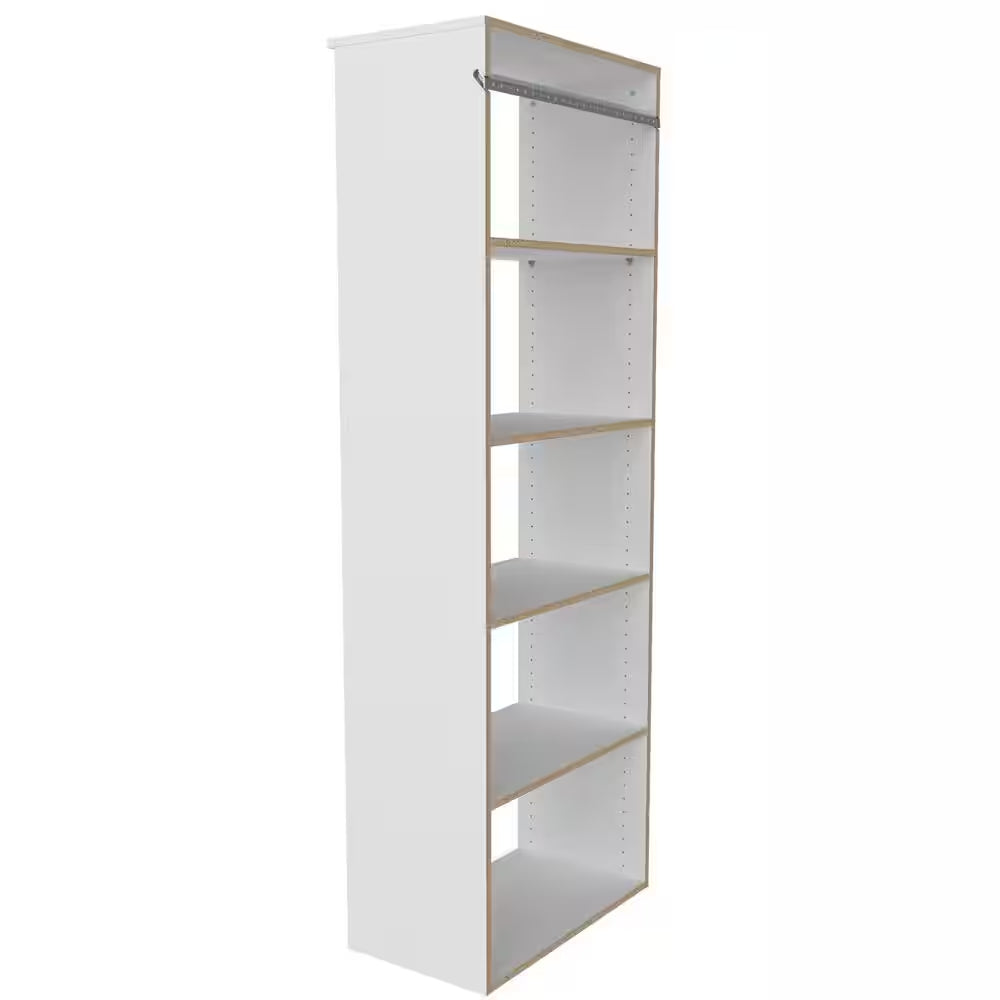 Style+ 25 In. W White Hanging Wood Closet Tower
