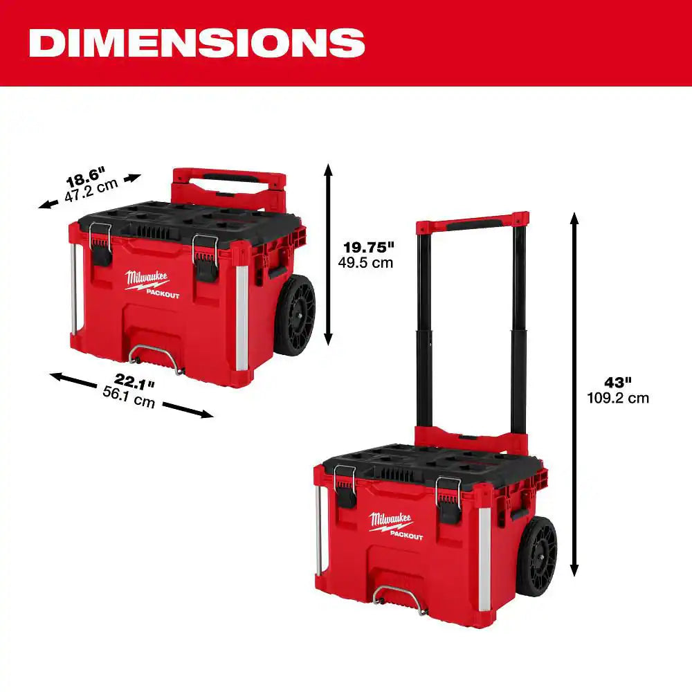 PACKOUT 22 In. Rolling Modular Tool Box Low Profile Handle