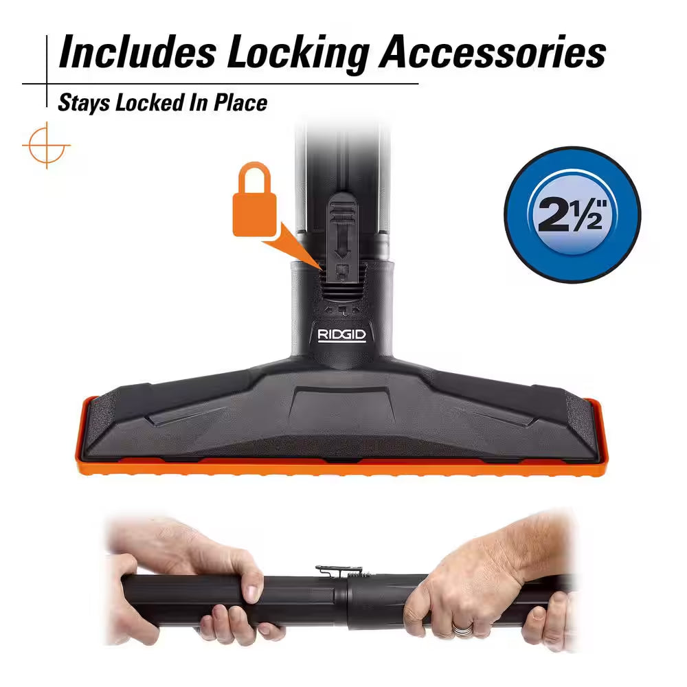 16 Gal. 5.0 Peak HP NXT Shop Vacuum Wet Dry Vac with General Debris Filter, Locking Hose and Attachments HD1640