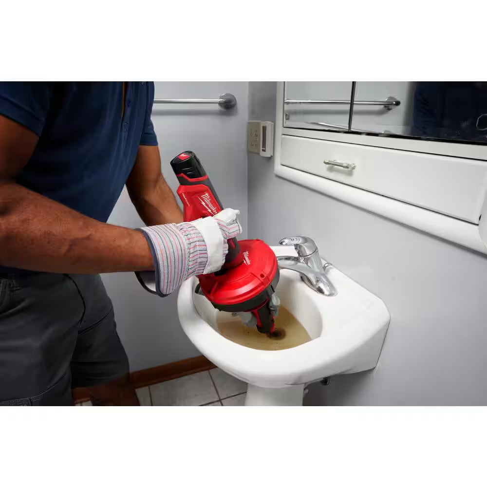 M18 FUEL 18-Volt Lithium-Ion Cordless Drain Cleaning Snake Auger with 5/16 in Cable and Trap Snake 25 Ft. Auger (2-Tool)