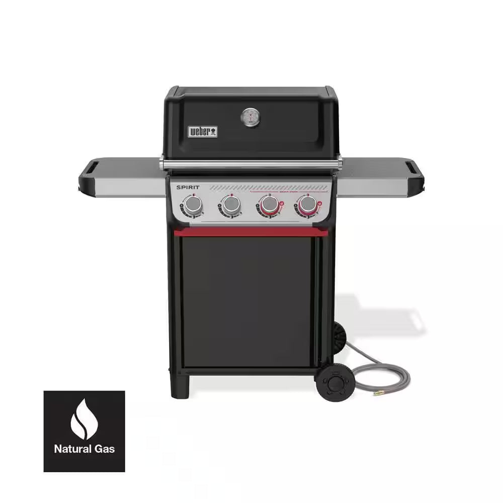 Spirit E-325 3-Burner Natural Gas Grill in Black with Powerful Boost Burners