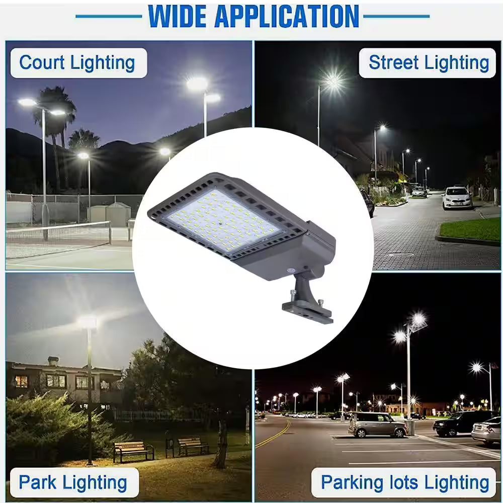 1500- Watt Equivalent 300-Watt Integrated LED Bronze Parking Lot Area Light 5000K Daylight Arm Mount IP65
