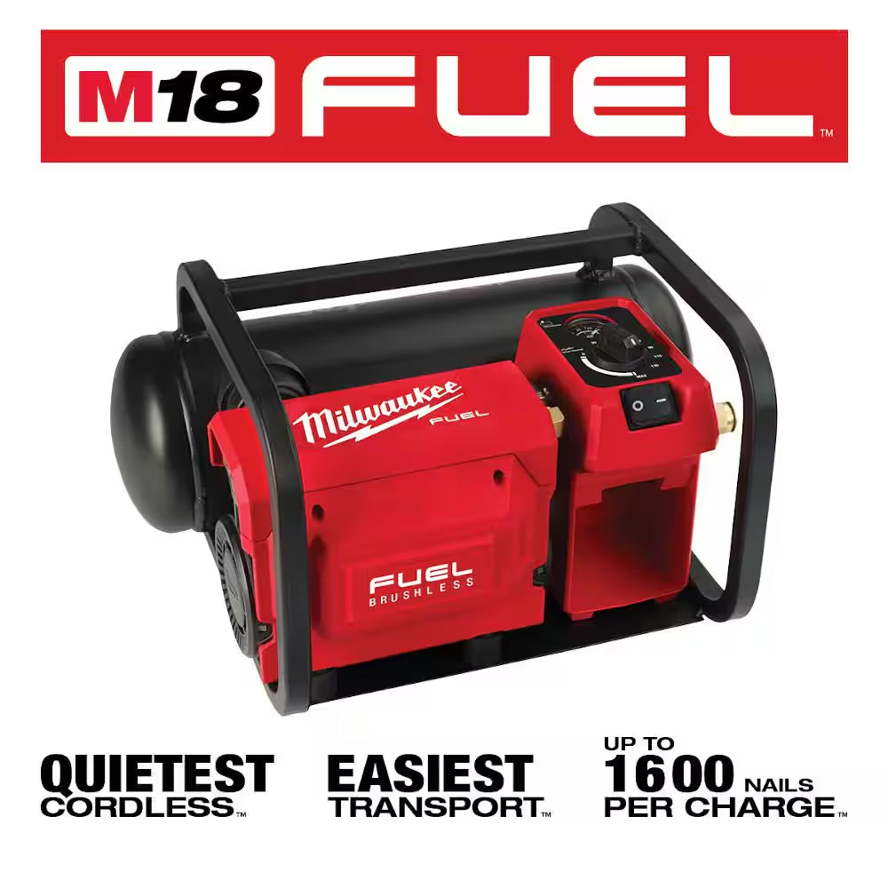 M18 FUEL 18-Volt Lithium-Ion Brushless Cordless 2 Gal. Electric Compact Quiet Compressor (2-Tool)