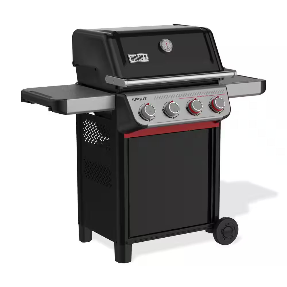 Spirit SB-E-425 4-Burner Natural Gas Grill in Black with Sear Zone,  Works Compatibility, and Grill Cover