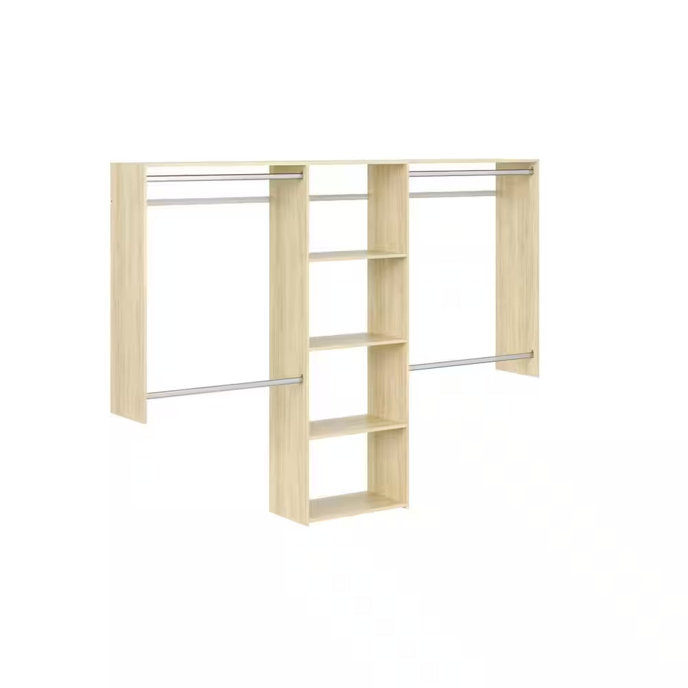 Essential plus 60 In. W - 96 In. W White Wood Closet System