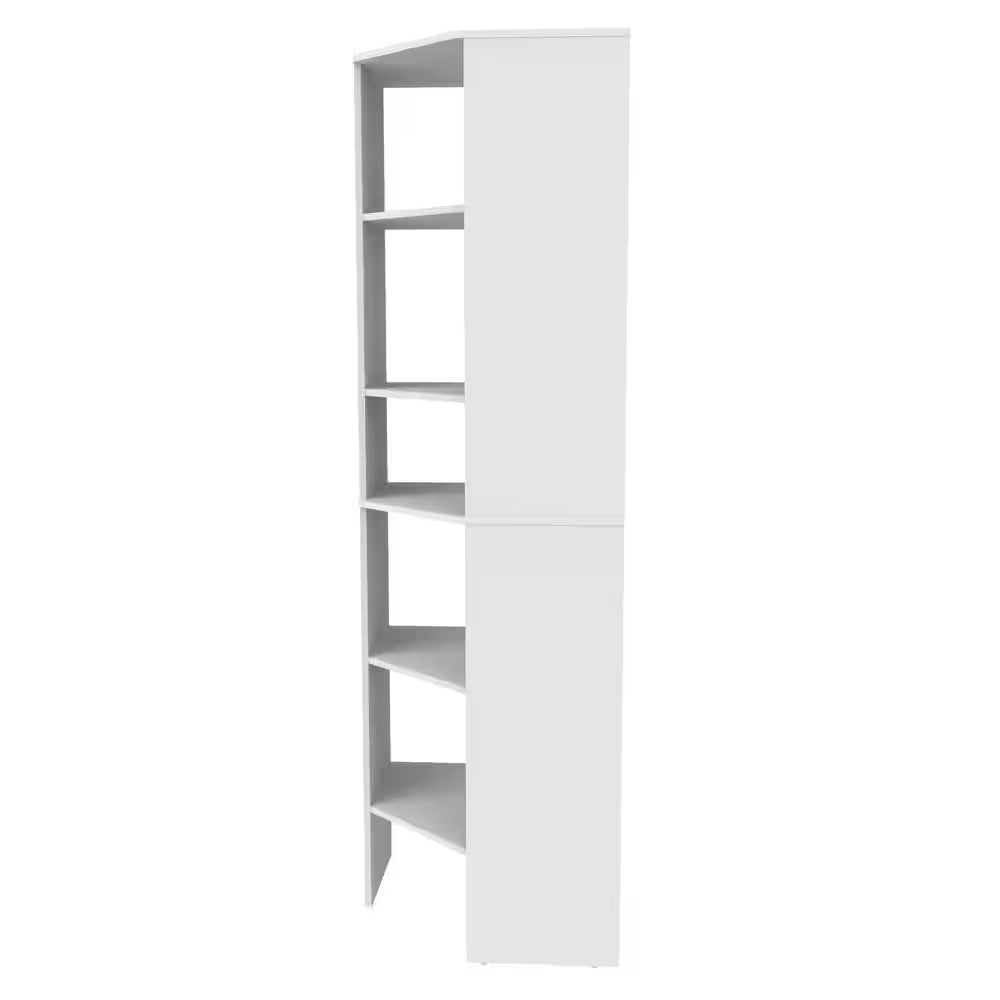 Style+ 25 In. W White Corner Wood Closet Tower