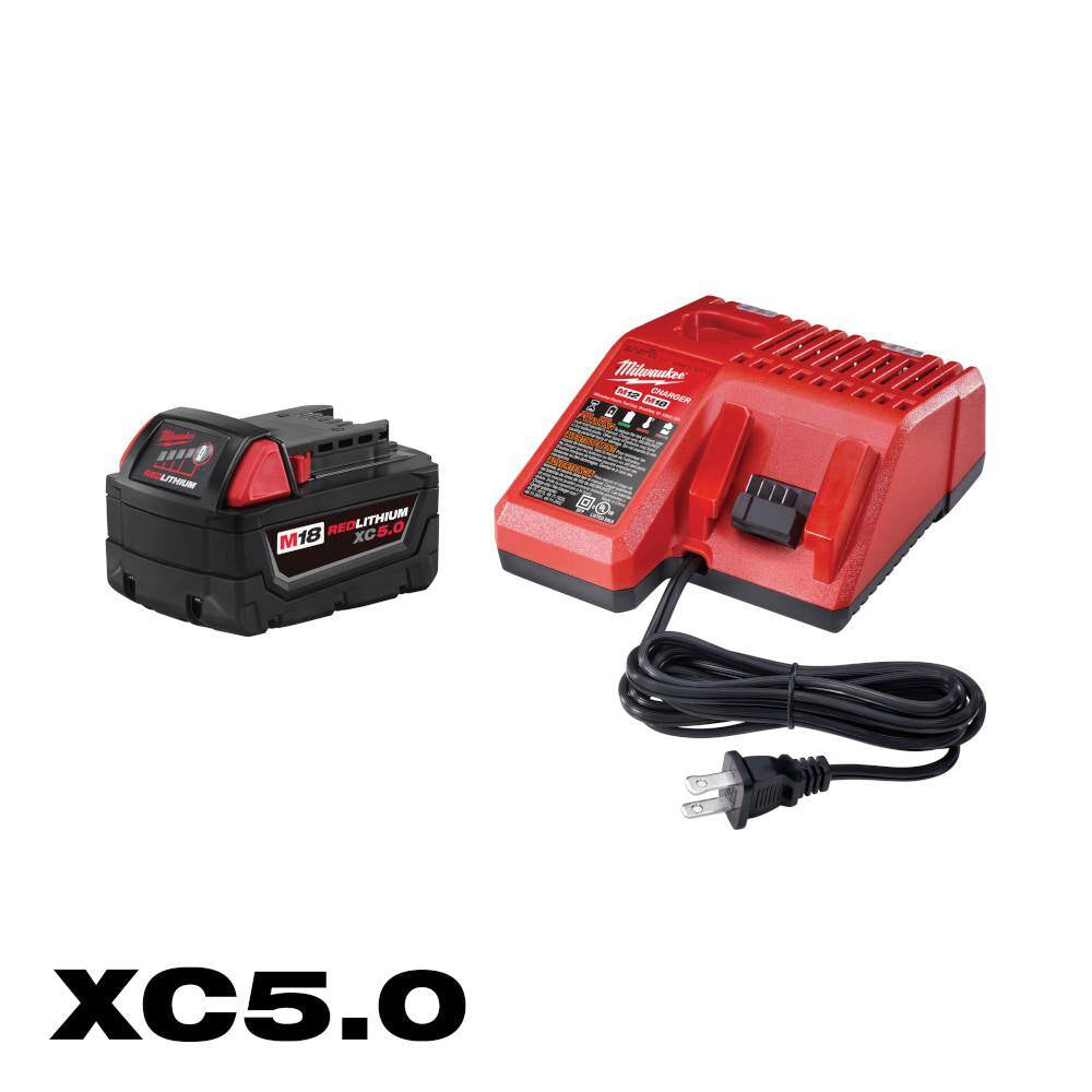 M18 18-Volt 1/4 HP Lithium-Ion Cordless Transfer Pump with M18 Starter Kit with One 5.0 Ah Battery and Charger