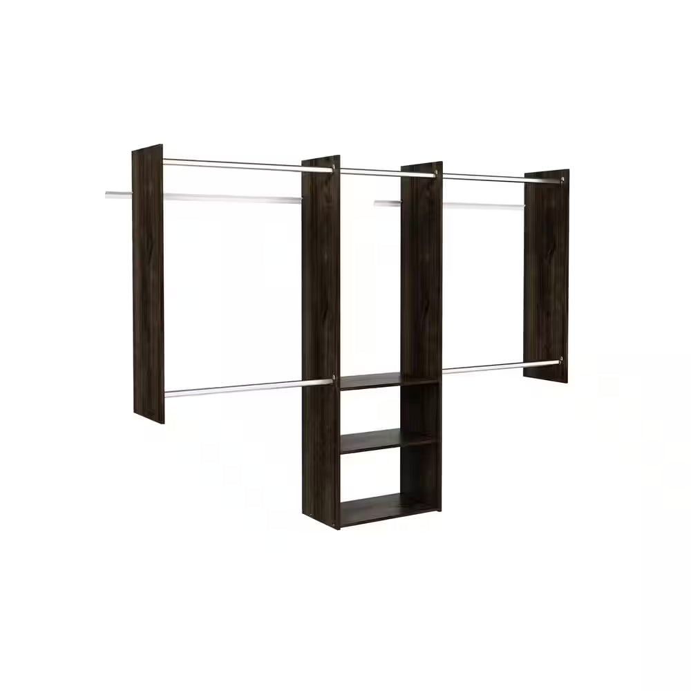 Deluxe 60 In. W - 96 In. W White Wood Closet System