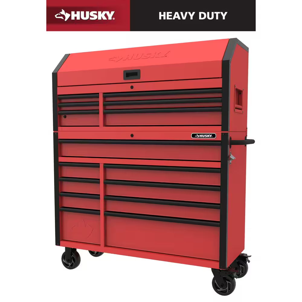 Tool Storage 52 In. W X 20 In. D Heavy Duty Rolling Tool Chest Combo in Matte Black