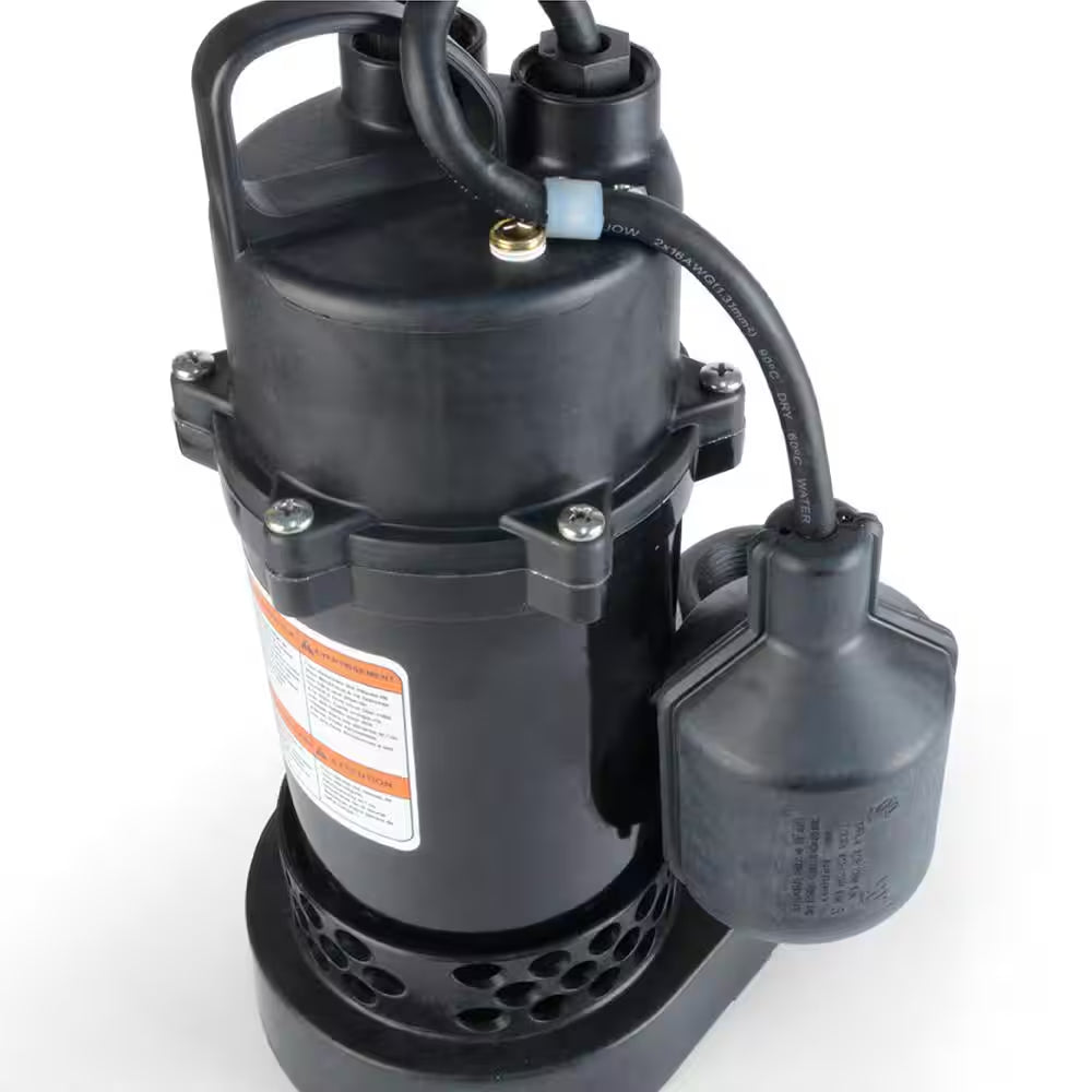 1/2 HP Aluminum Submersible Sump Pump Tether Switch