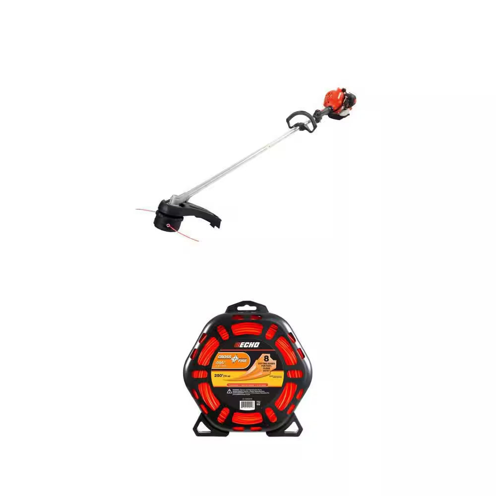 21.2 Cc Gas 2-Stroke Straight Shaft String Trimmer and .095 In. Cross-Fire Trimmer Line (250 Ft.) Combo
