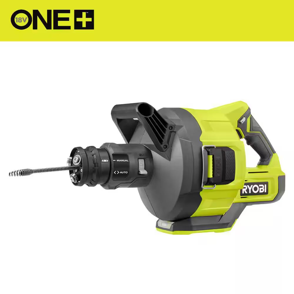 ONE+ 18V Cordless Drain Auger with 35 Ft Cable, LED Light, Auto Feed/Retract, Cable Lock, Enclosed Drum (Tool Only)