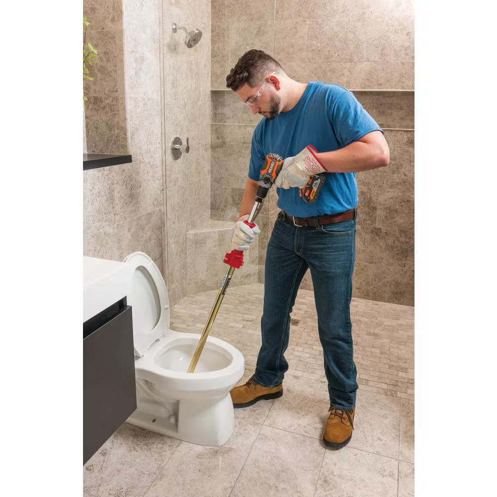 K-6P Hybrid Toilet Snake Auger, 6 Ft. Cable with Integrated Bulb Head and Convenient Storage Bag Bundle