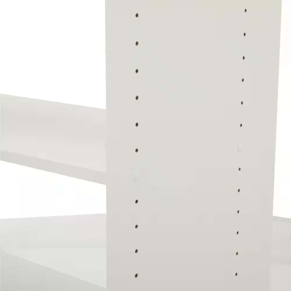 30 In. W White Corner Unit Wall Mount 6-Shelf Wood Closet System