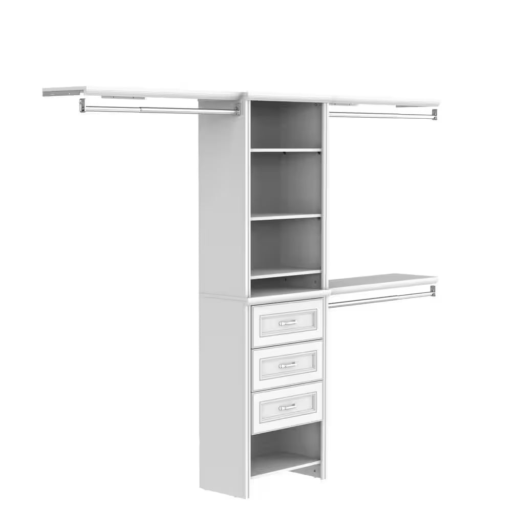 Impressions Basic plus 60 In. W - 120 In. W White Wood Closet System