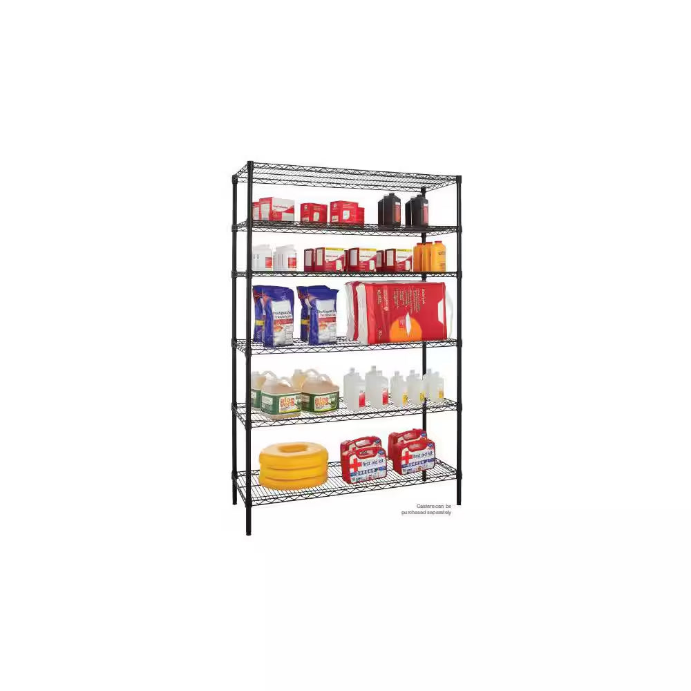 6-Tier Commercial Grade Heavy Duty Steel Wire Shelving Unit in Chrome (48 In. W X 72 In. H X 18 In. D)