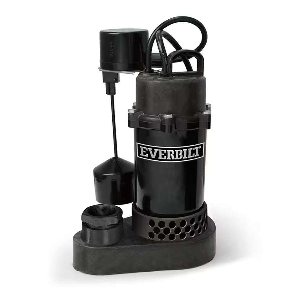 1/2 HP Aluminum Submersible Sump Pump Vertical Switch