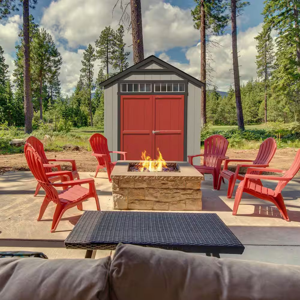 Assembly Included Majestic Deluxe 8 Ft. X 12 Ft. Wood Shed W/ Floor-Outdoor Storage W/ Gray Shingles (96 Sq. Ft.)