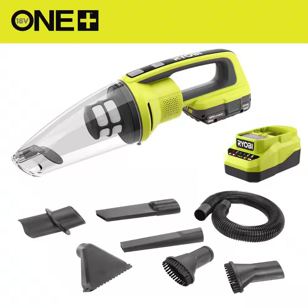ONE+ 18V Hand Vacuum Kit with 2.0 Ah Battery, Charger and Accessory Kit with Tools