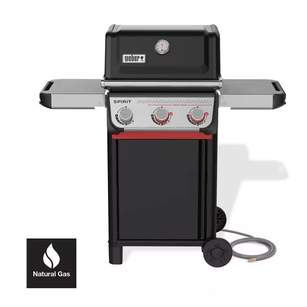 Spirit E-325 3-Burner Natural Gas Grill in Black with Powerful Boost Burners