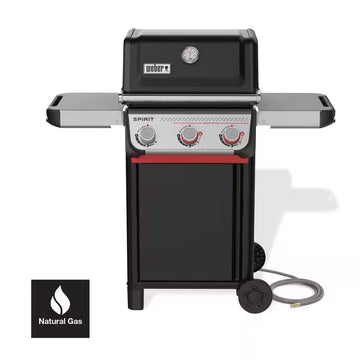 Spirit E-325 3-Burner Natural Gas Grill in Black with Powerful Boost Burners
