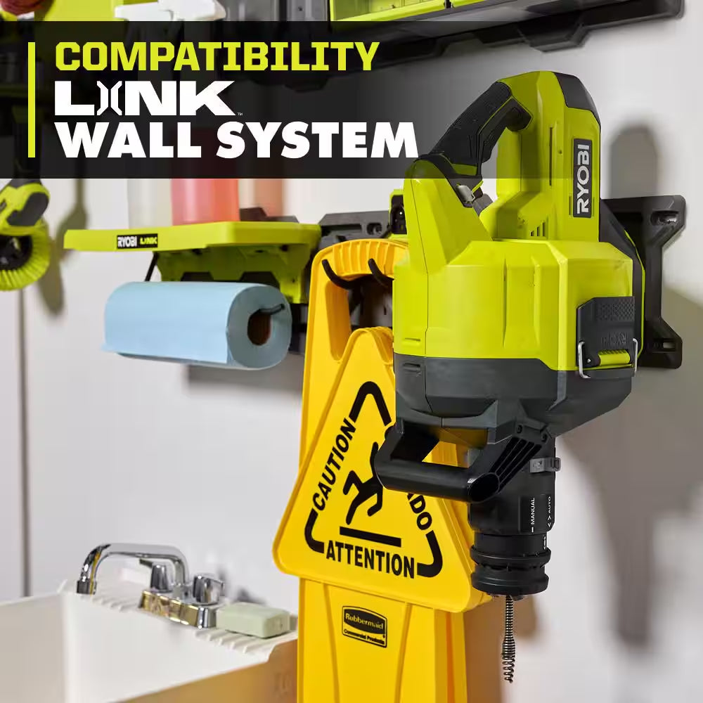ONE+ 18V Cordless Drain Auger with 35 Ft Cable, LED Light, Auto Feed/Retract, Cable Lock, Enclosed Drum (Tool Only)