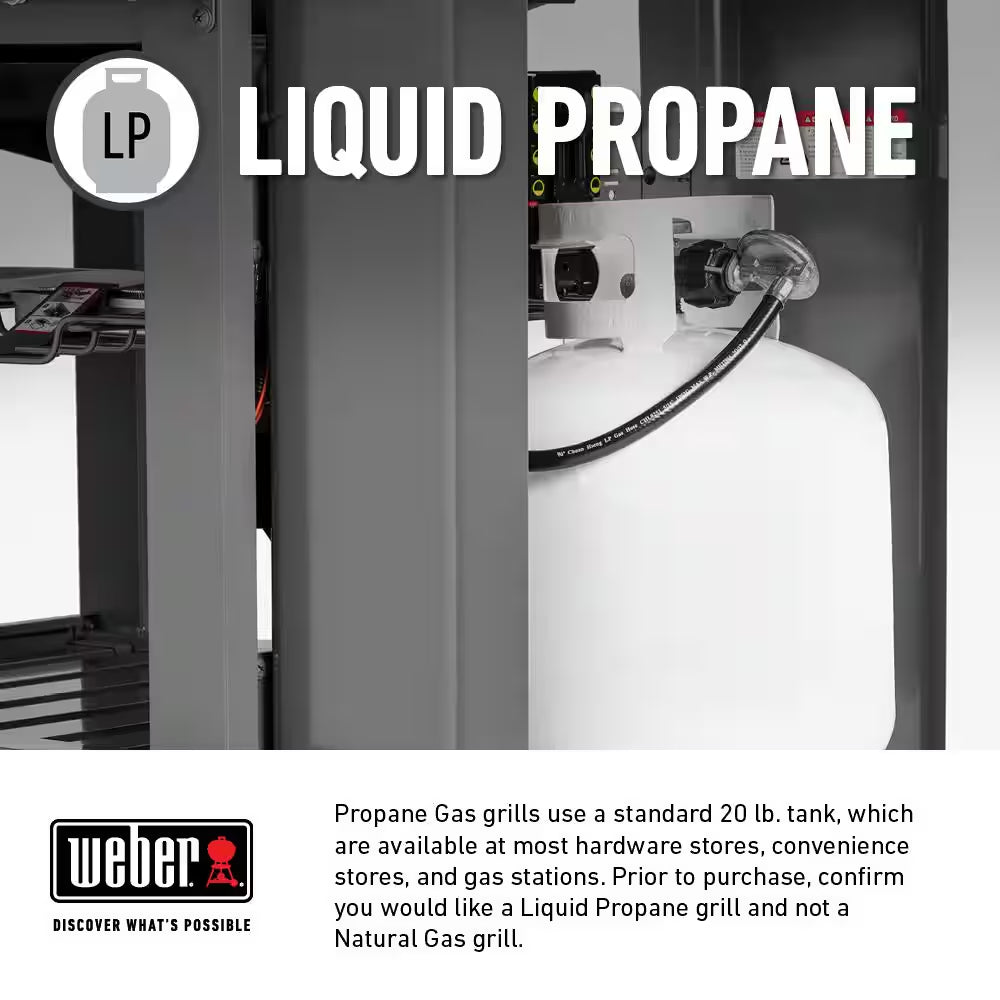 Spirit E-325 3-Burner Propane Gas Grill in Black with Powerful Boost Burners
