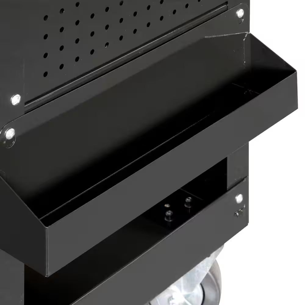 Tool Storage 33 In. W Mechanics Cart with Extended Side Table and Bottle Tray