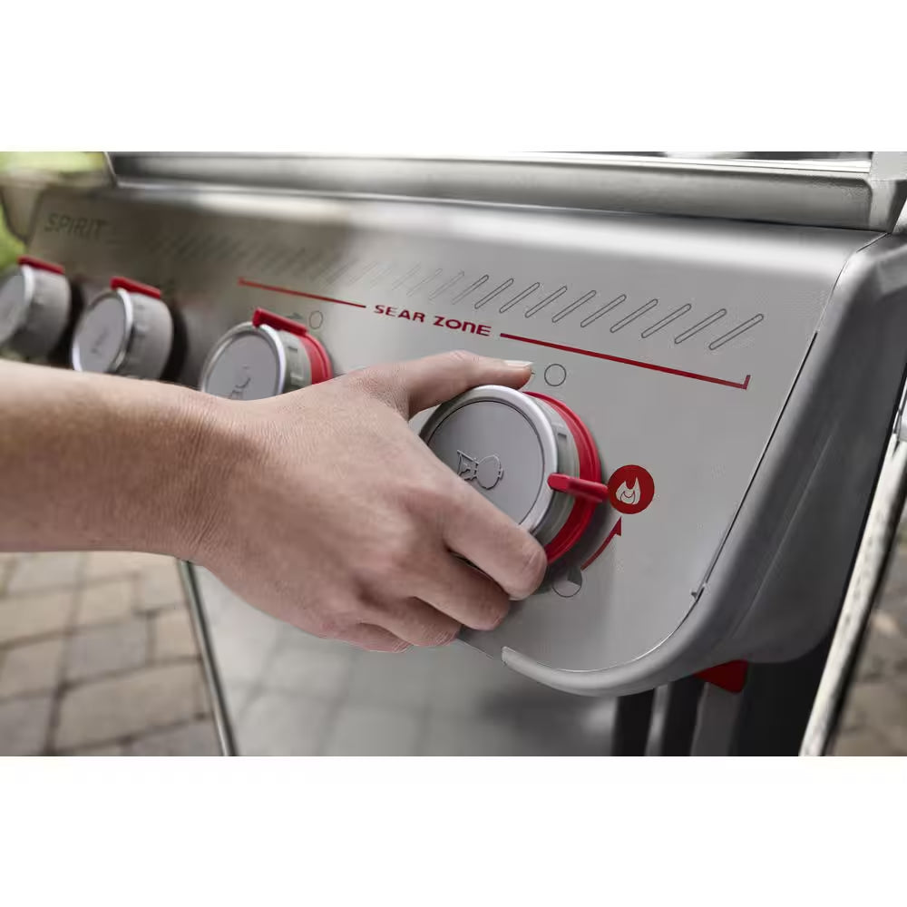 Spirit E-425 4-Burner Liquid Propane Gas Grill in Titanium with Premium Grill Cover