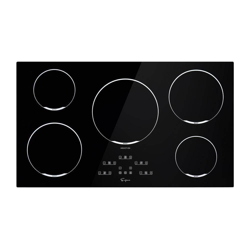 36 in. Built-In Electric Stove Induction Cooktop Touch Control in Black with 5-Elements
