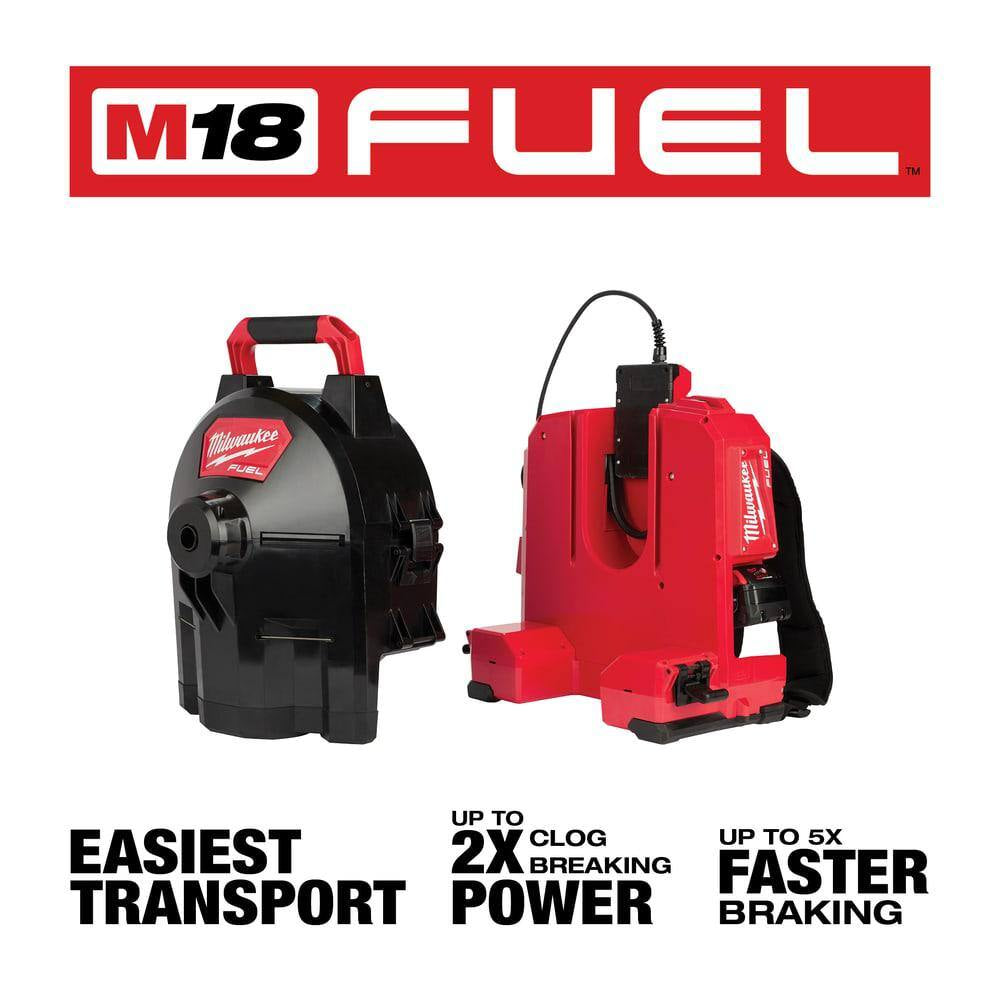 M18 FUEL 18V Lithium-Ion Brushless Cordless Drain Cleaning 3/8 In. Sectional Drum System Kit with 5.0Ah Battery