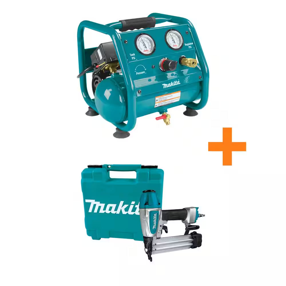 1 Gal. 125 PSI Portable Electric Compact Air Compressor with Pneumatic 2 In. 18-Gauge Brad Nailer