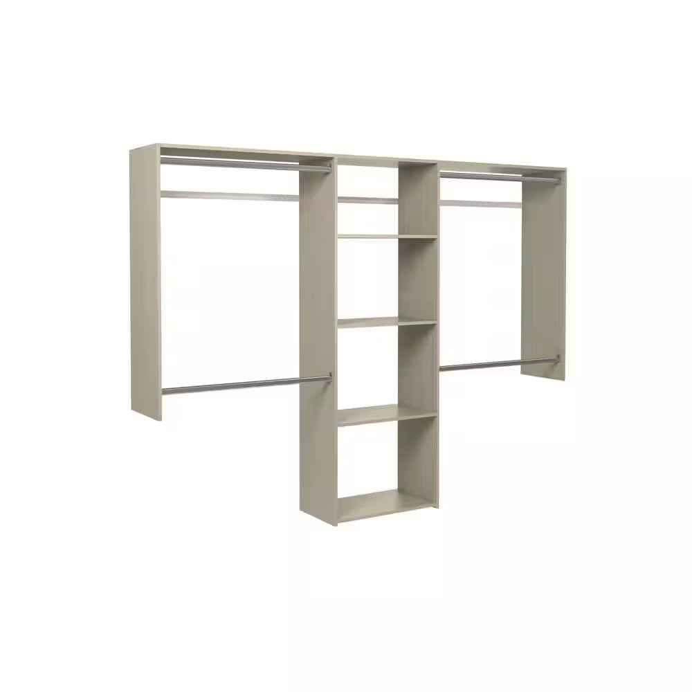 Essential plus 60 In. W - 96 In. W White Wood Closet System