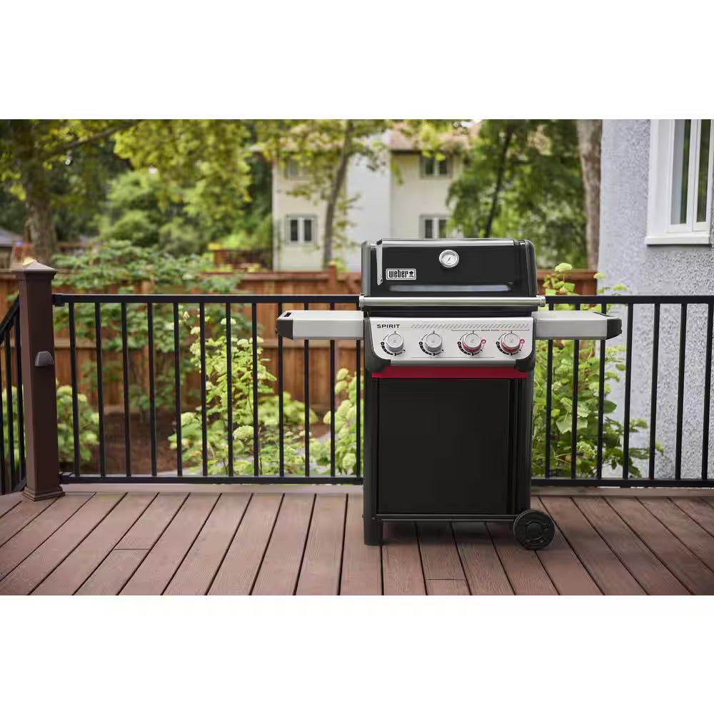 Spirit SB-E-425 4-Burner Natural Gas Grill in Black with Sear Zone,  Works Compatibility, and Grill Cover