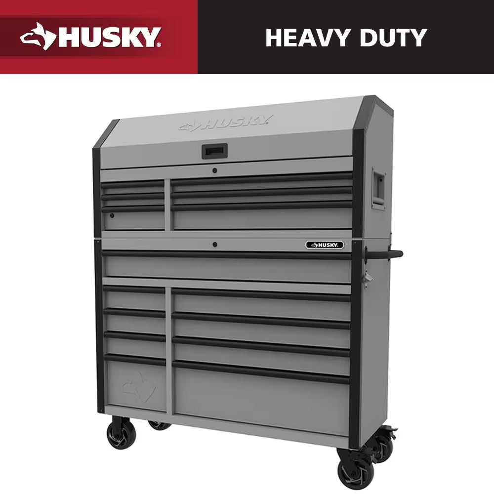 Tool Storage 52 In. W X 20 In. D Heavy Duty Rolling Tool Chest Combo in Matte Black