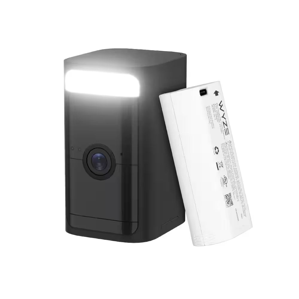 Battery Cam Pro 2-Pack, Wireless Indoor/Outdoor Home Security Camera, 2K HD Color Night Vision and Built-In Spotlight